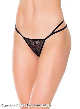 Minimaler G-String, Blumenspitze, doppelte Bänder